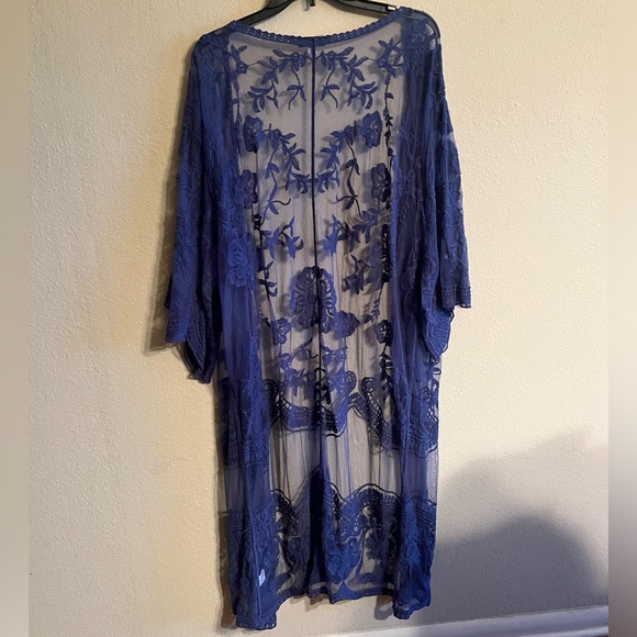 DAVI & DANI Navy Embroidered Cover-Up - Picture 2 of 3